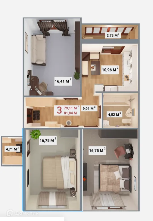 Фото квартиры в ЖК "Южная равнина"