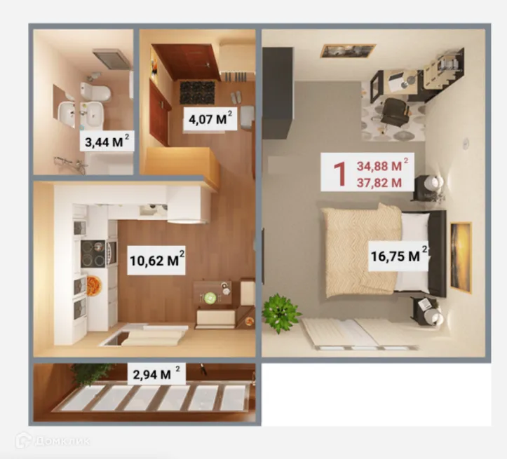 Фото квартиры в ЖК "Южная равнина"