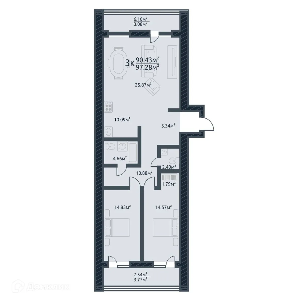 Фото квартиры в ЖК Жилой дом по ул. Аркадия Иванова