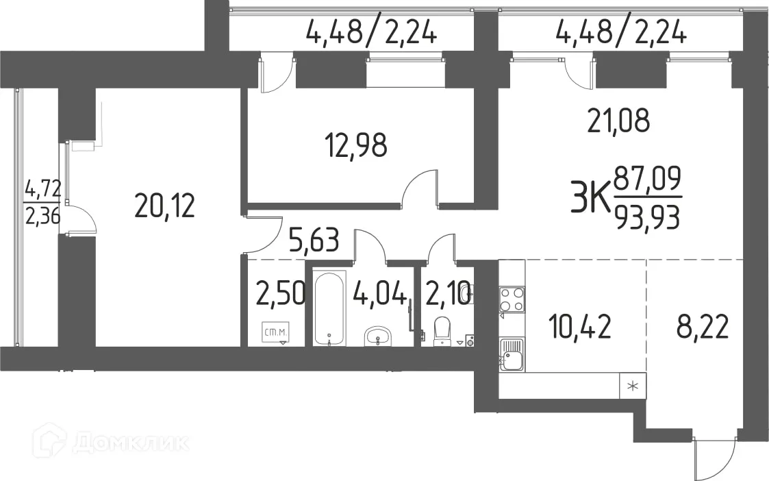 Фото квартиры в ЖК Времена года