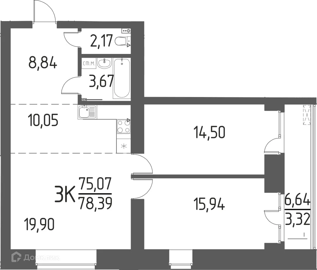 Фото квартиры в ЖК Этюд