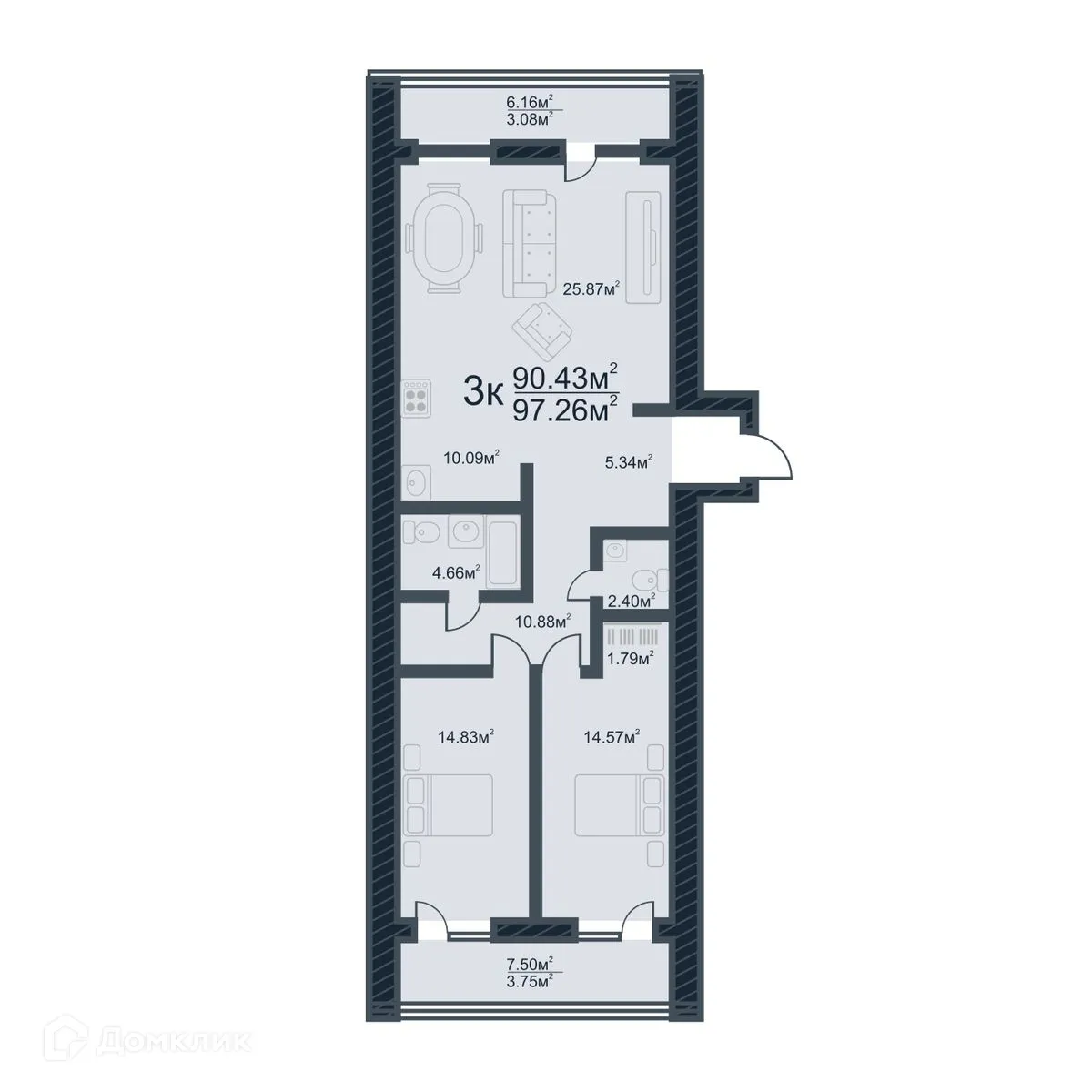 Фото квартиры в ЖК Жилой дом по ул. Аркадия Иванова