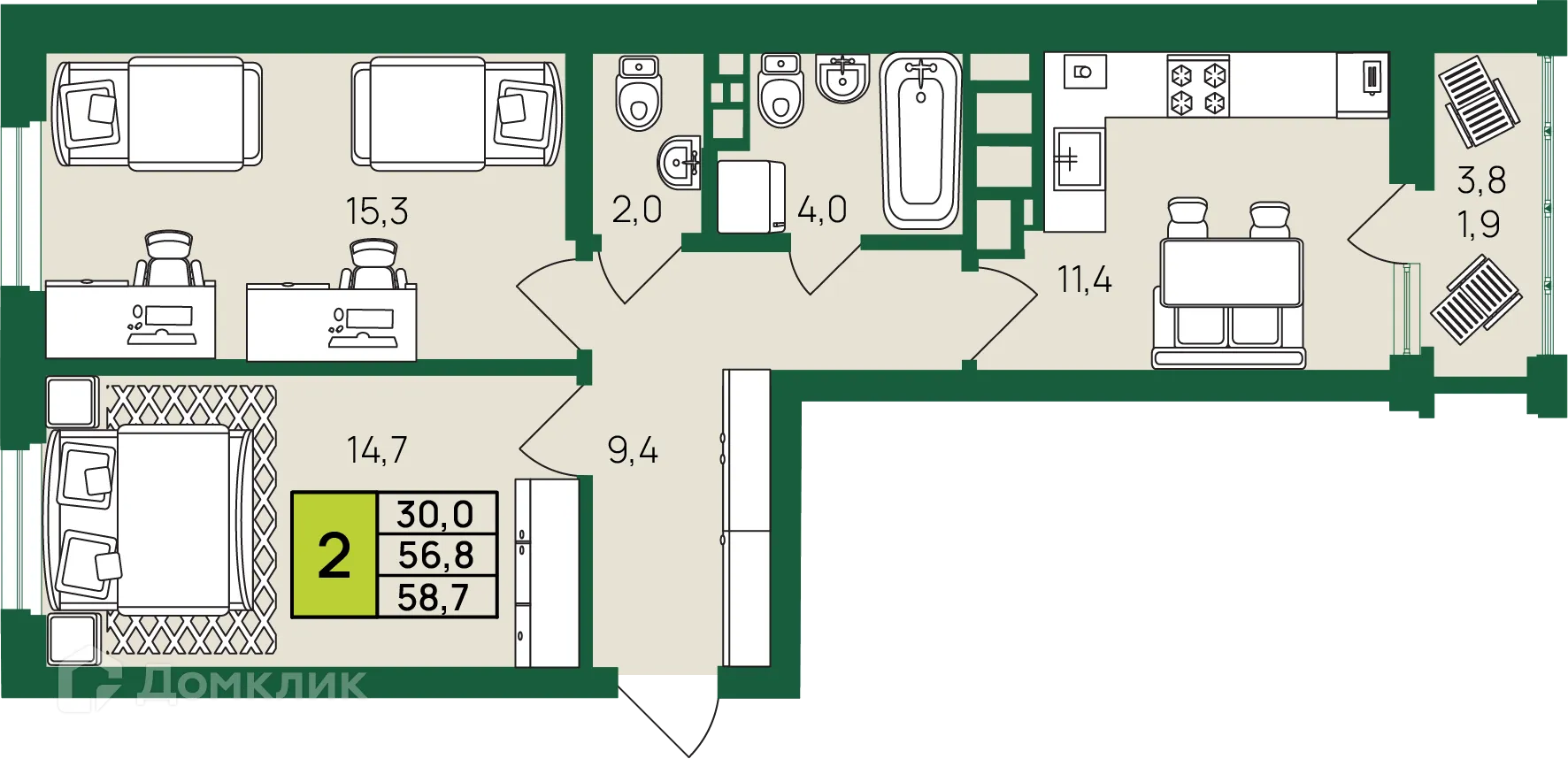 Фото квартиры в ЖК НАСТОЯЩИЙ