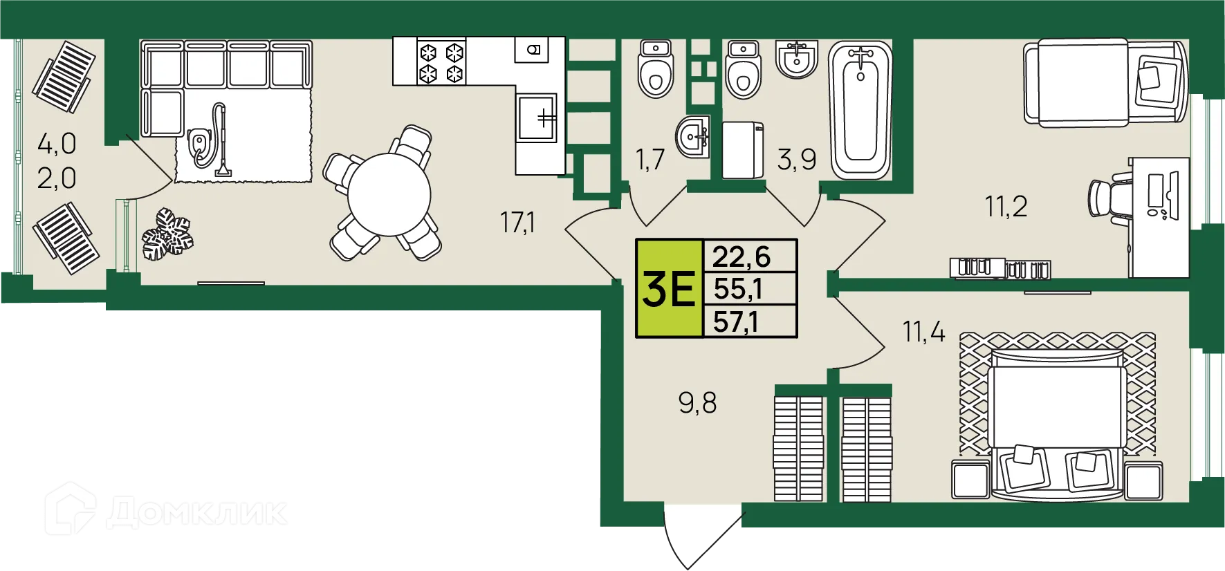 Фото квартиры в ЖК НАСТОЯЩИЙ
