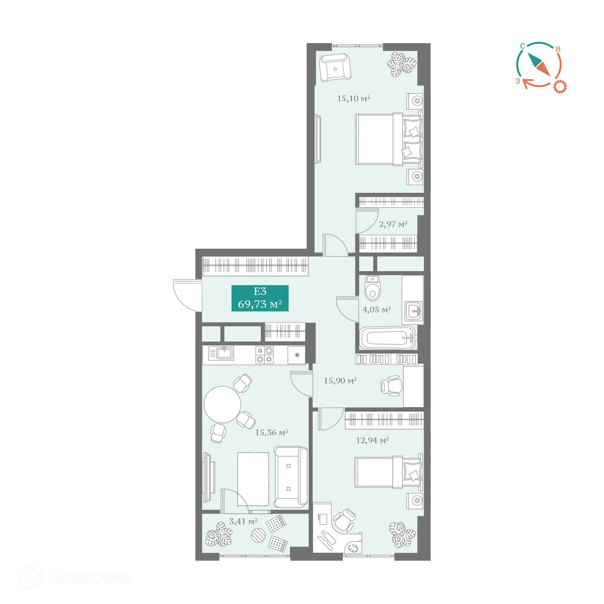 Фото квартиры в ЖК ДомОтель