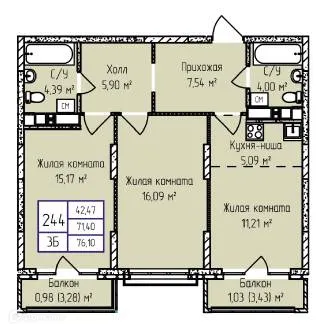 Фото квартиры в ЖК Мюнхен