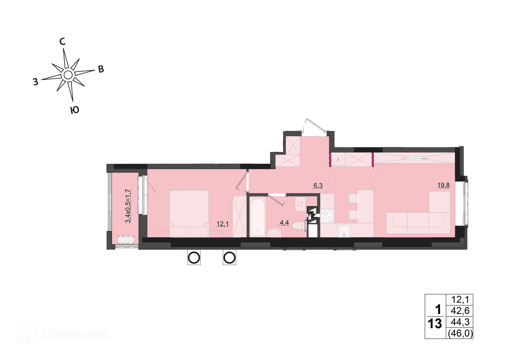 Фото квартиры в ЖК "Соседи"