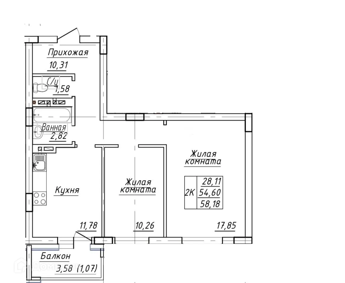 Фото квартиры в ЖК Конева 9