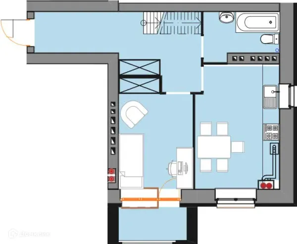 Планировка 2 комн. в ЖК Ботаника