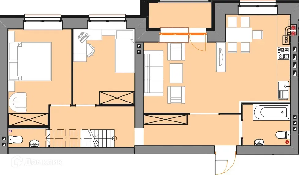 Планировка 3-комнатной квартиры 139.2 м² в ЖК Ботаника, г. Ярославль — фото 1