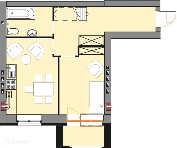 Планировка 2-комнатной квартиры 128.9 м² в ЖК Ботаника, г. Ярославль — фото 1