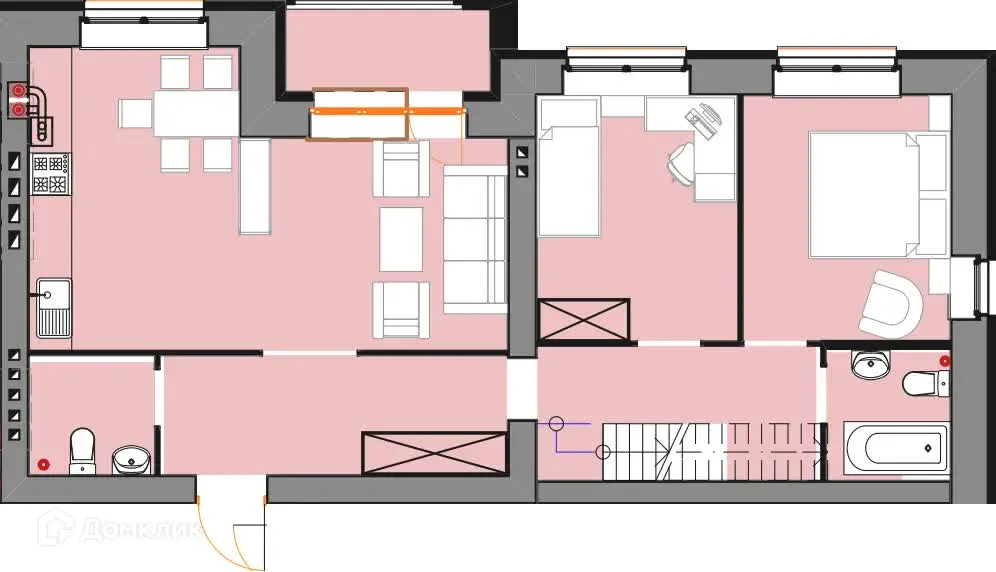Планировка 3-комнатной квартиры 130.9 м² в ЖК Ботаника, г. Ярославль — фото 1