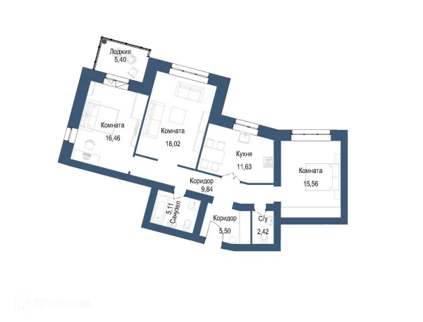 Квартира в ЖК на ул. Мамонтова