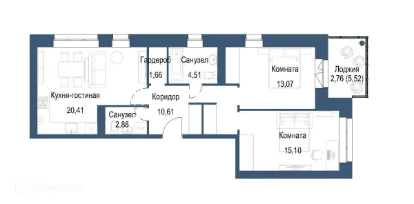 Квартира в ЖК на ул. Мамонтова
