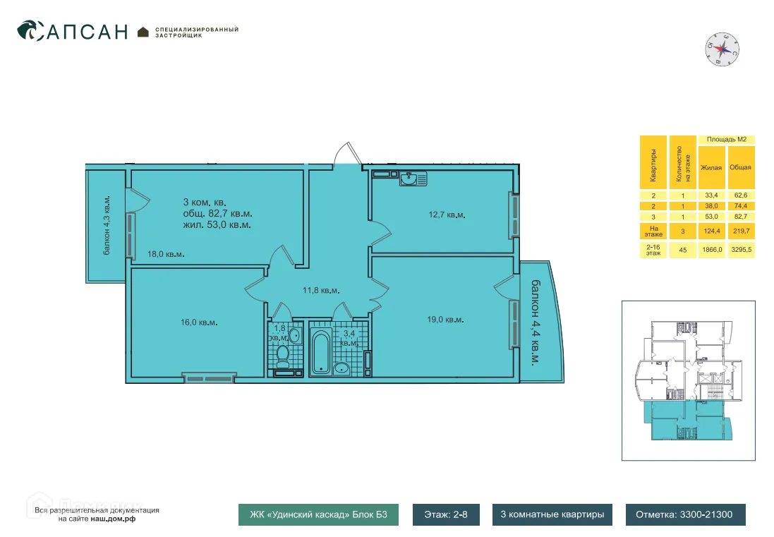 Фото квартиры в ЖК Удинский каскад