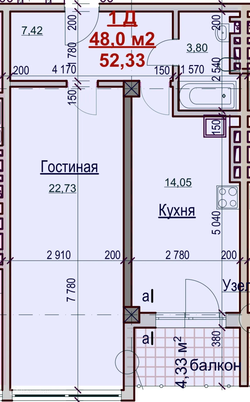 Фото квартиры в ЖК "ВЕРШИНА"