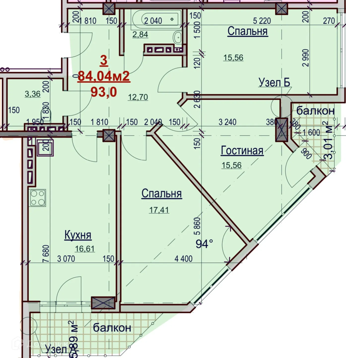 Фото квартиры в ЖК "ВЕРШИНА"