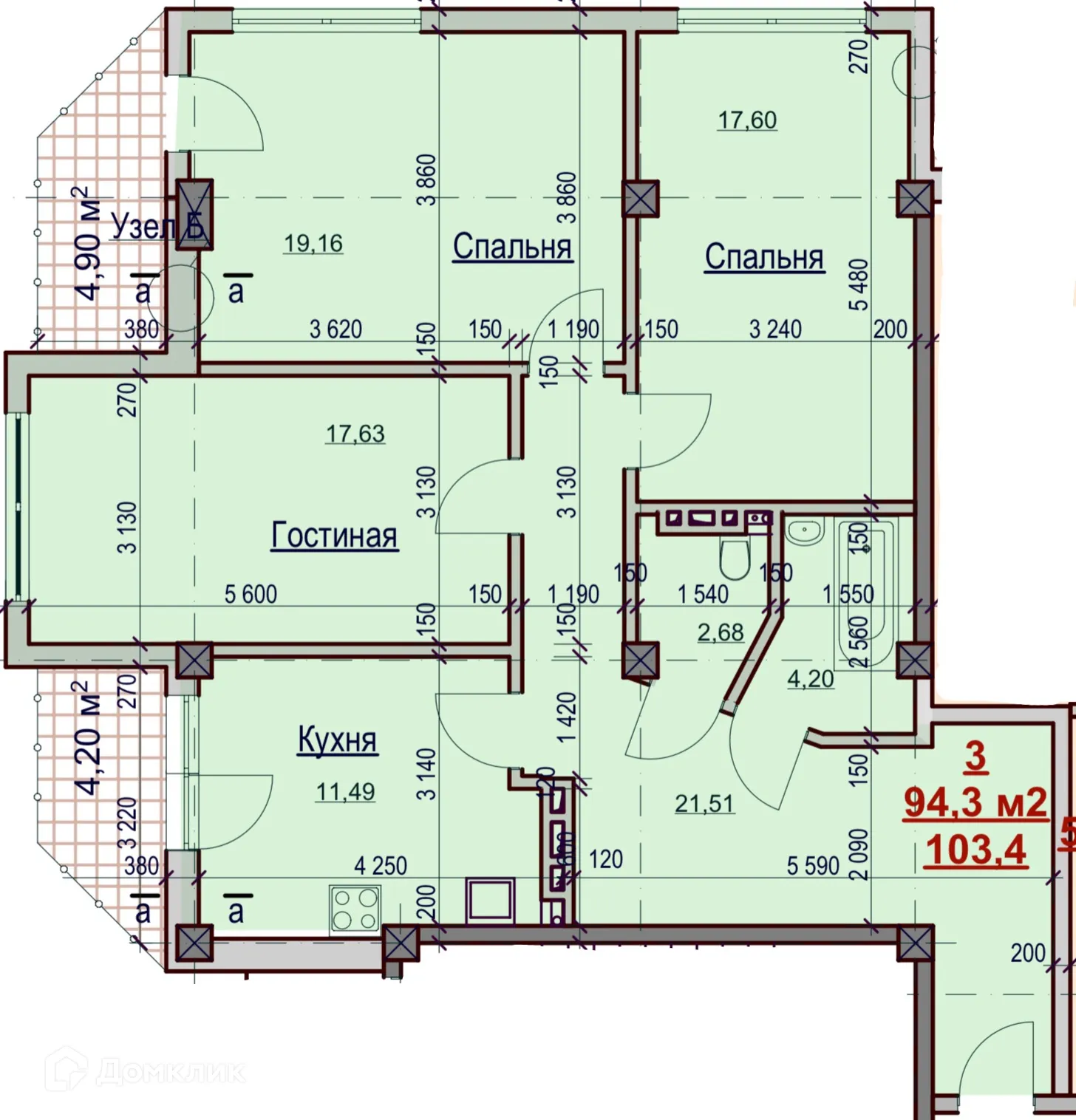 Фото квартиры в ЖК "ВЕРШИНА"