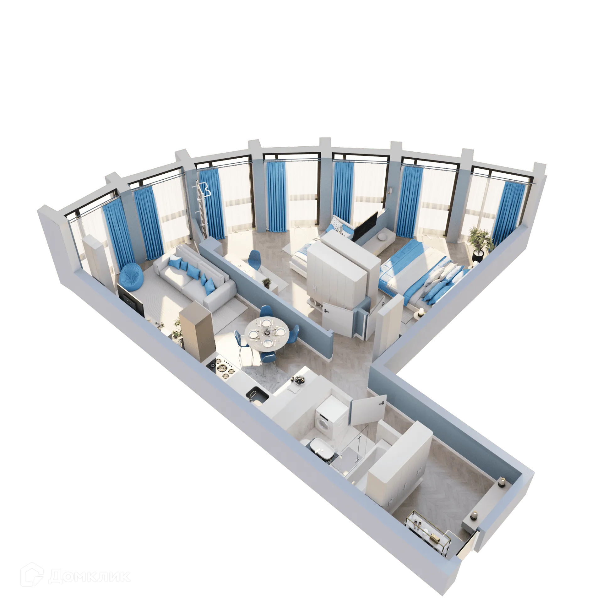 Планировка 2-комнатной квартиры 72.18 м² в ЖК ЗВЕЗДЫ, г. Иркутск — фото 2