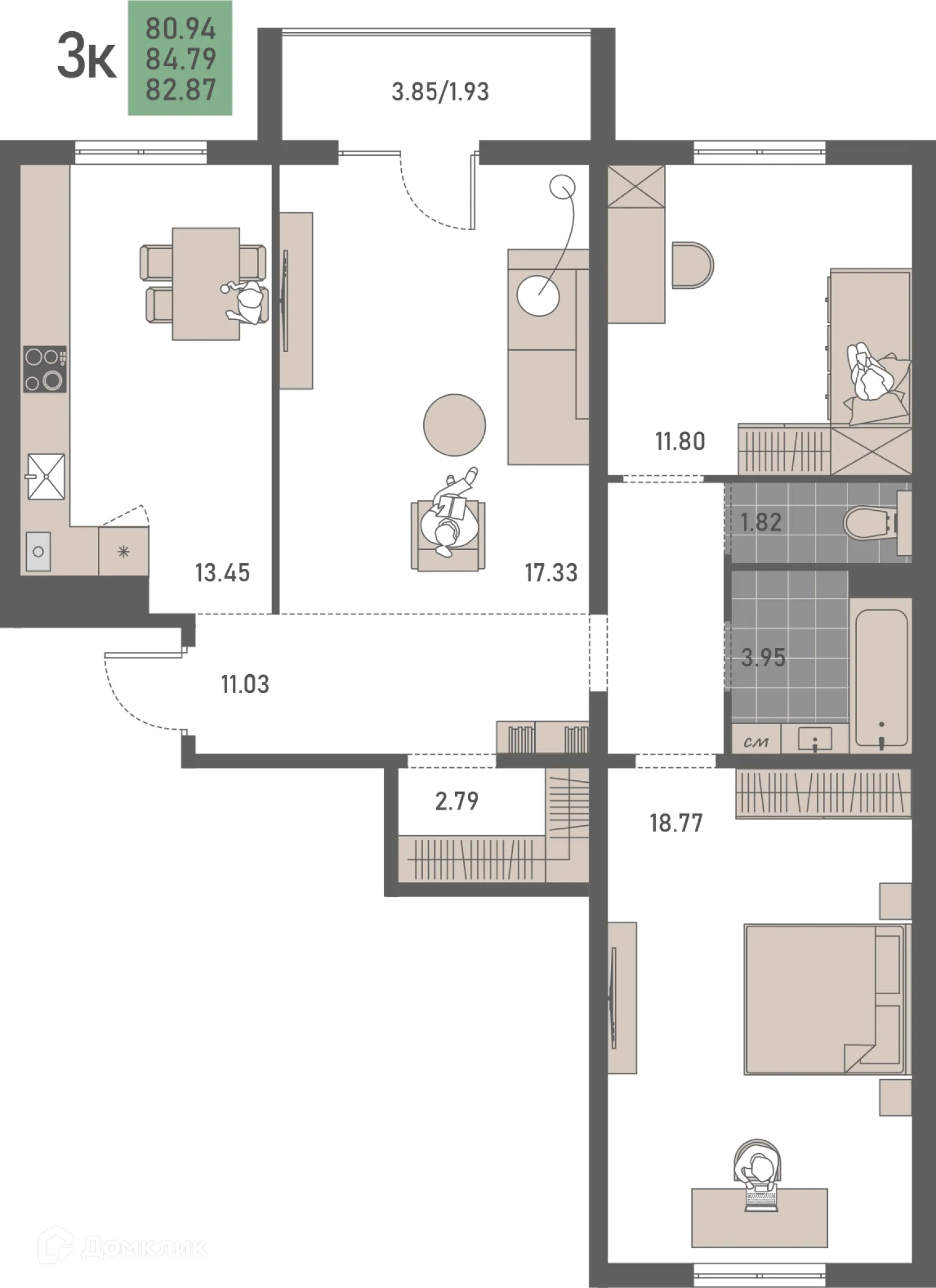 Фото квартиры в ЖК Квартал Солнечный
