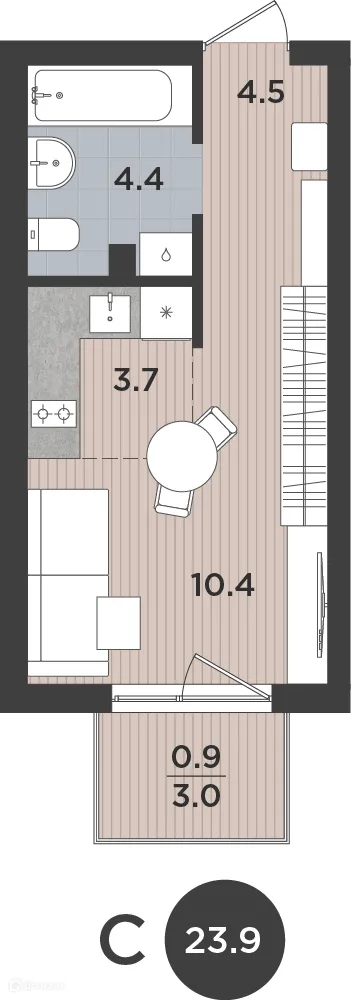 Фото квартиры в ЖК "ЛЕВАДА"