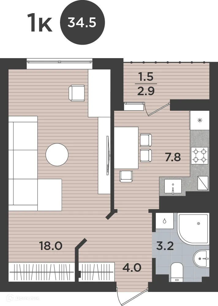 Фото квартиры в ЖК "ЛЕВАДА"