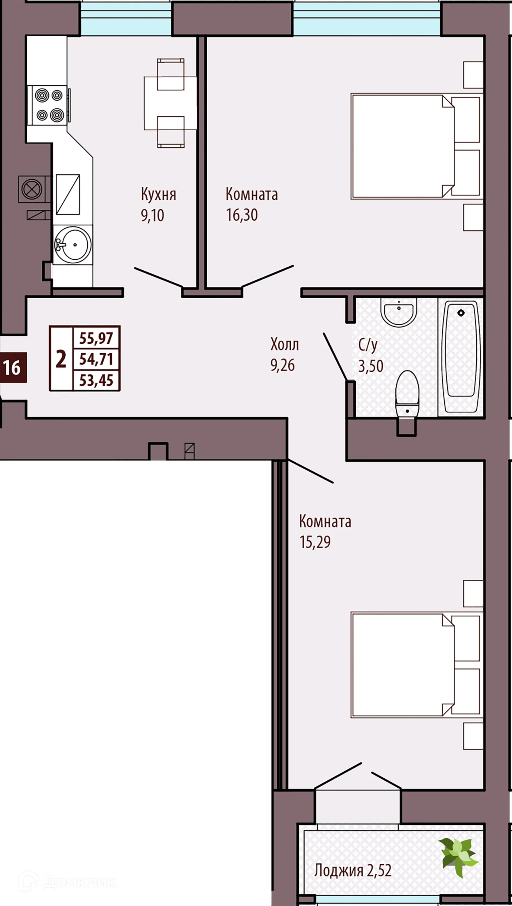 Фото квартиры в ЖК "Уютный"