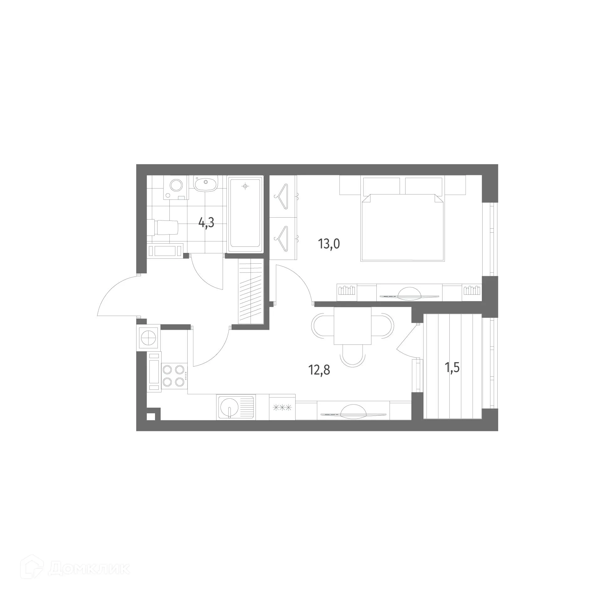 Фото квартиры в ЖК Дом на Красной