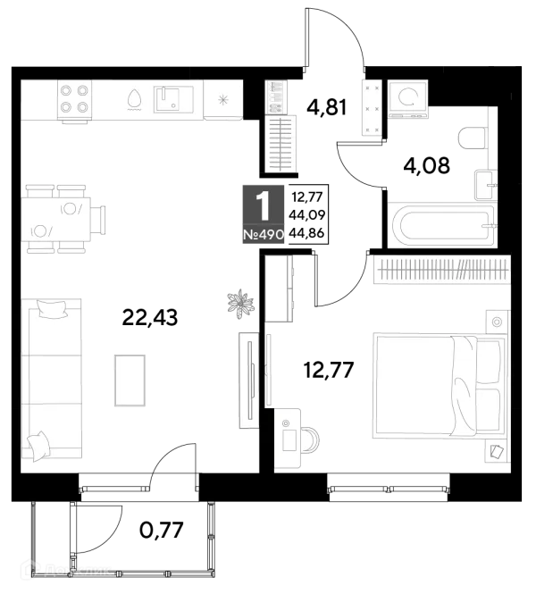 Квартира в ЖК Космопарк