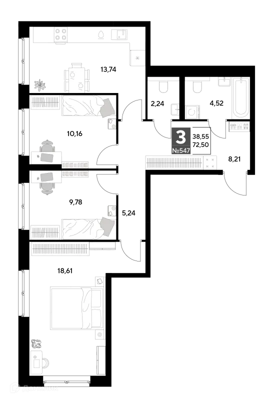 Квартира в ЖК Космопарк