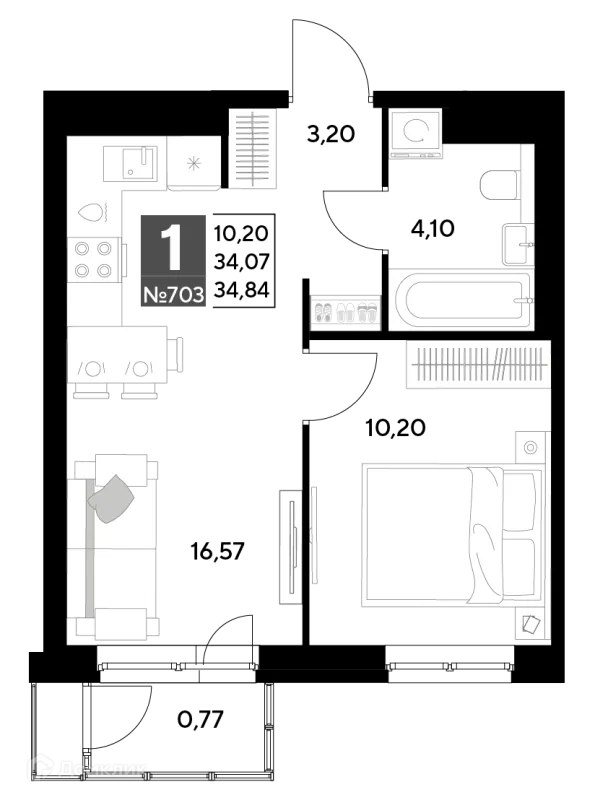 Квартира в ЖК Космопарк