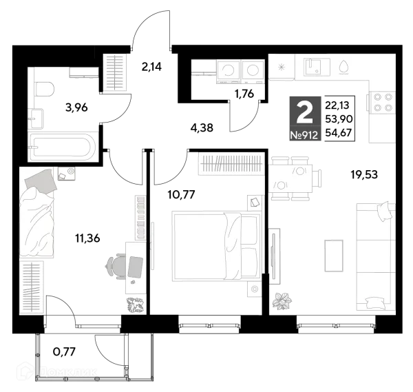 Квартира в ЖК Космопарк