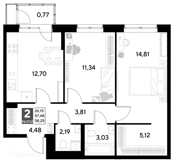 Квартира в ЖК Космопарк