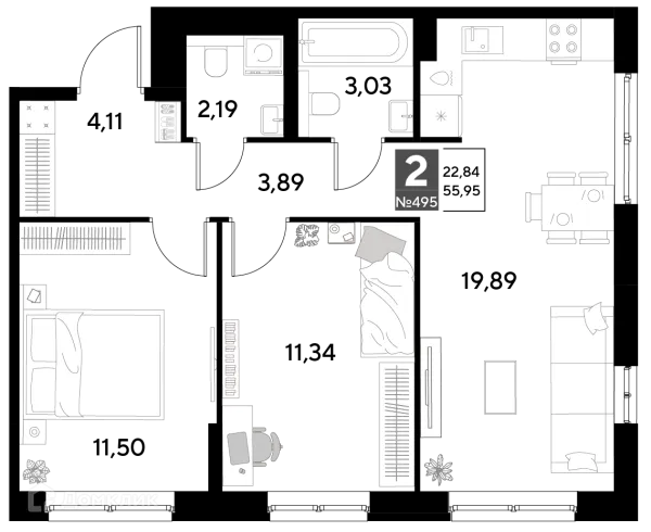 Квартира в ЖК Космопарк