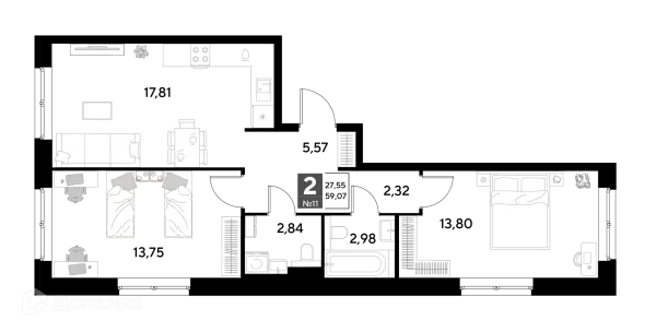 Квартира в ЖК Космопарк