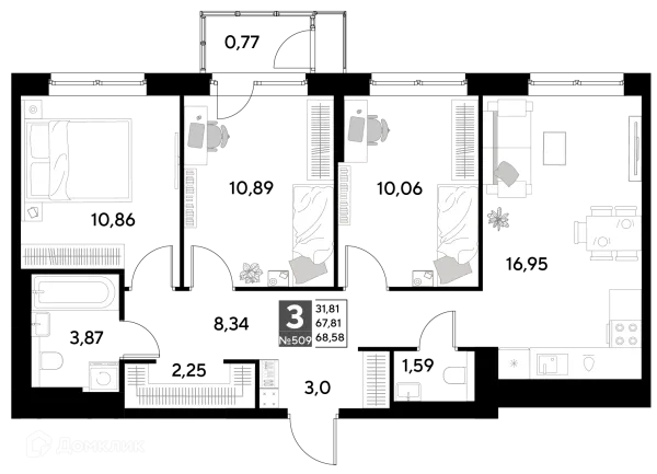 Квартира в ЖК Космопарк