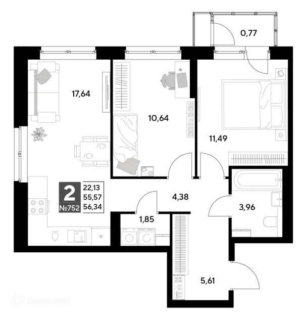 Квартира в ЖК Космопарк