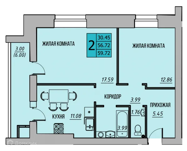 Квартира в ЖК КРЕЧЕТНИКОВ ПАРК