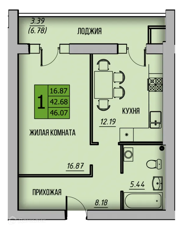 Квартира в ЖК КРЕЧЕТНИКОВ ПАРК