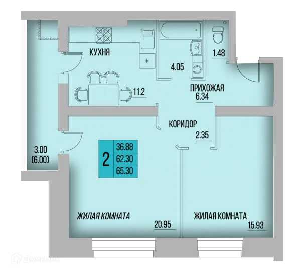 Квартира в ЖК КРЕЧЕТНИКОВ ПАРК