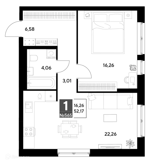 Квартира в ЖК Космопарк