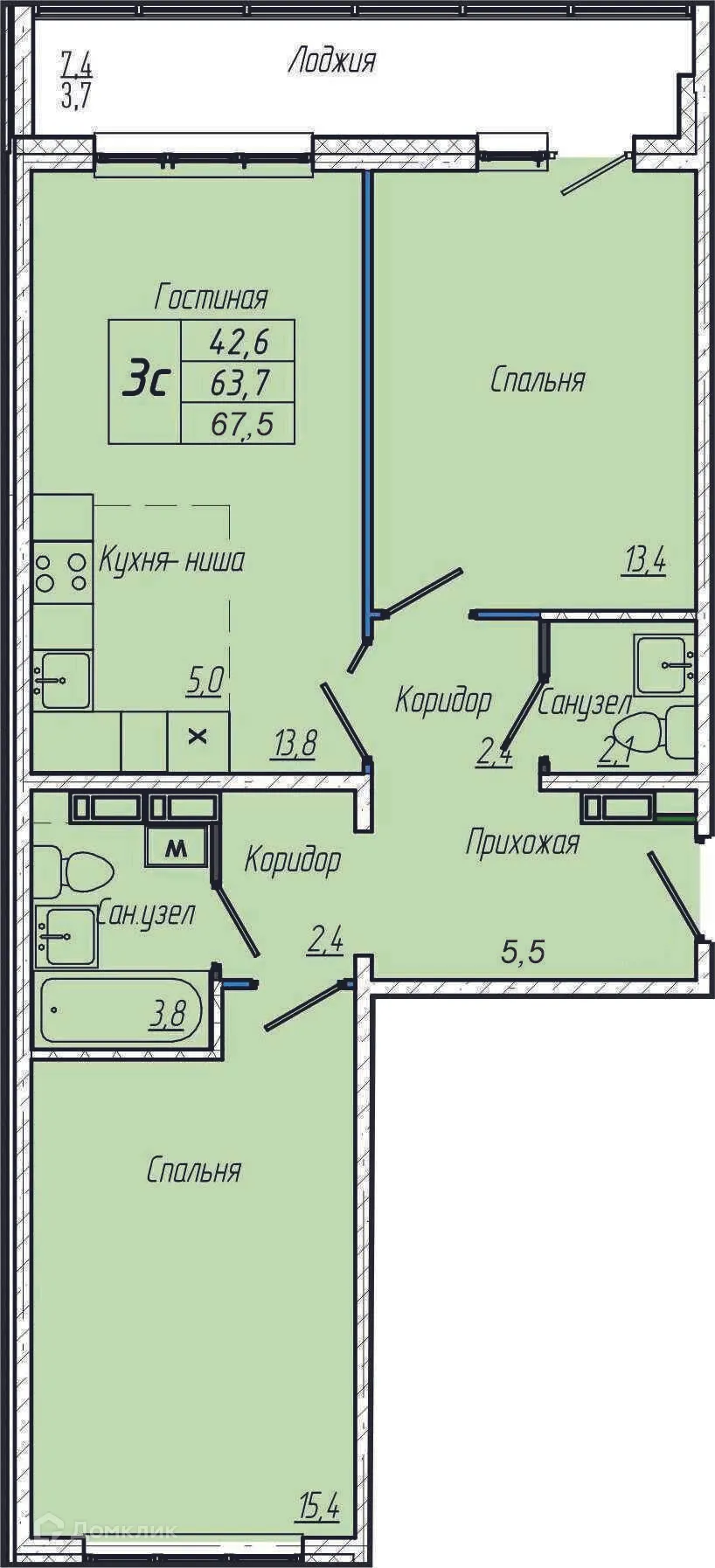 Фото квартиры в ЖК "Кемерово-Сити"