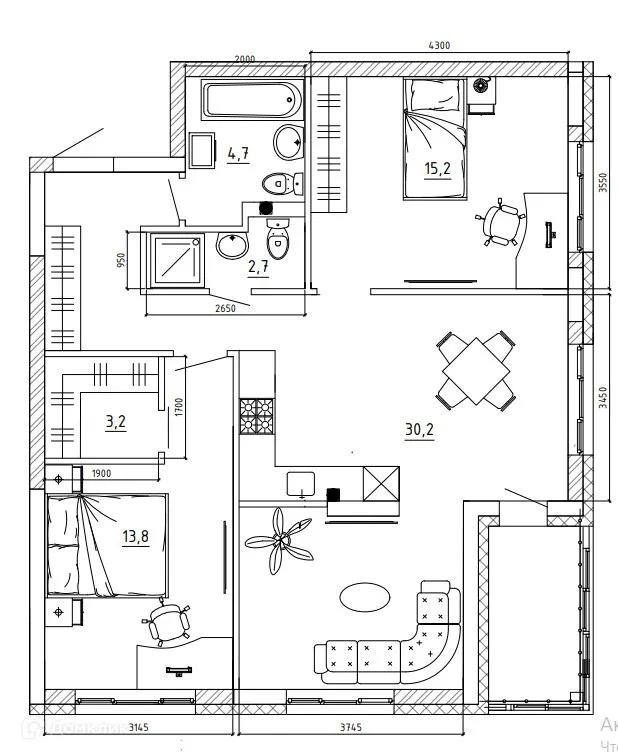 Фото квартиры в ЖК "Парковый"