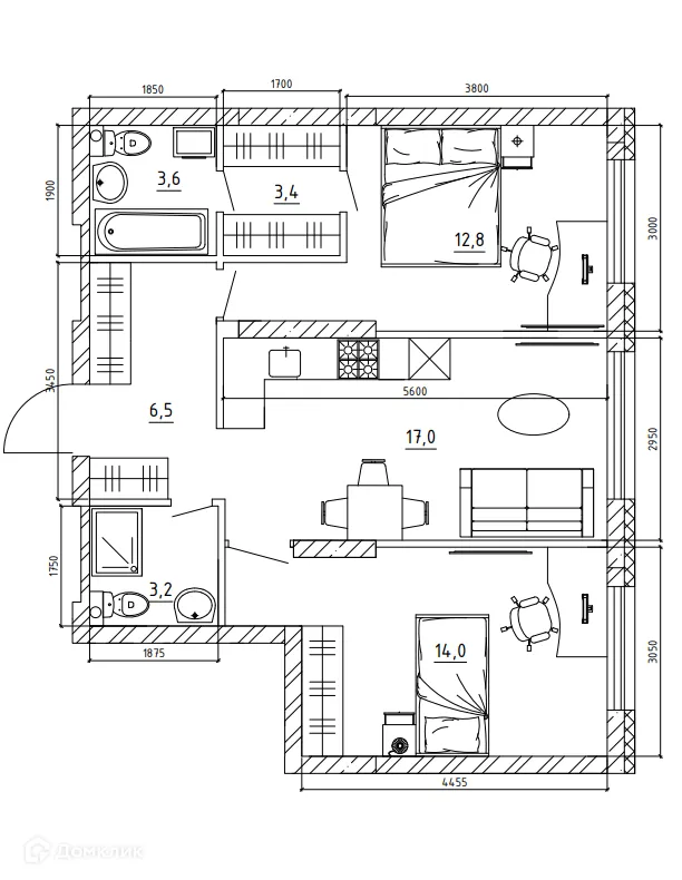 Фото квартиры в ЖК "ЧЕМПИОН ПАРК"