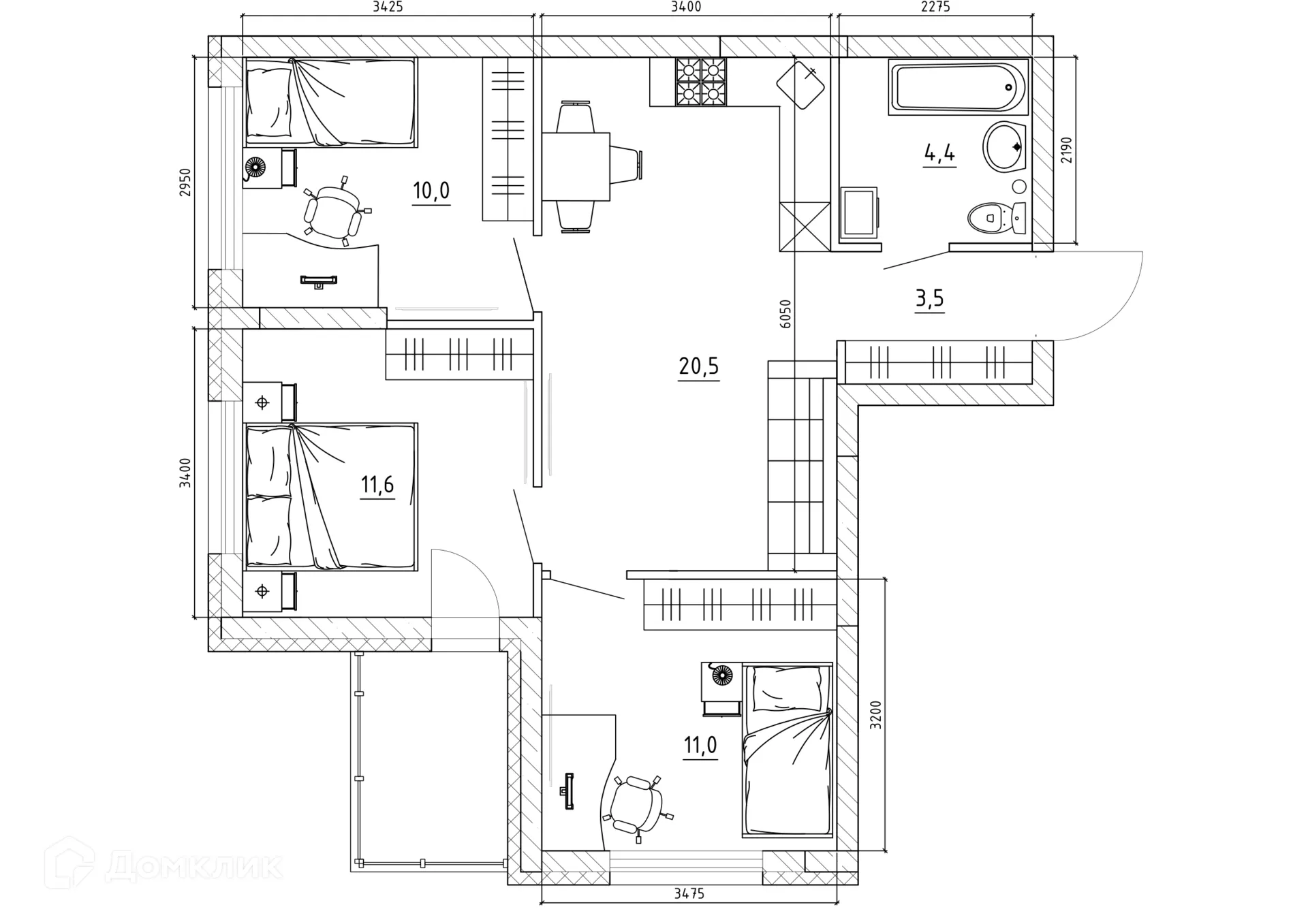 Фото квартиры в ЖК "ЧЕМПИОН ПАРК"
