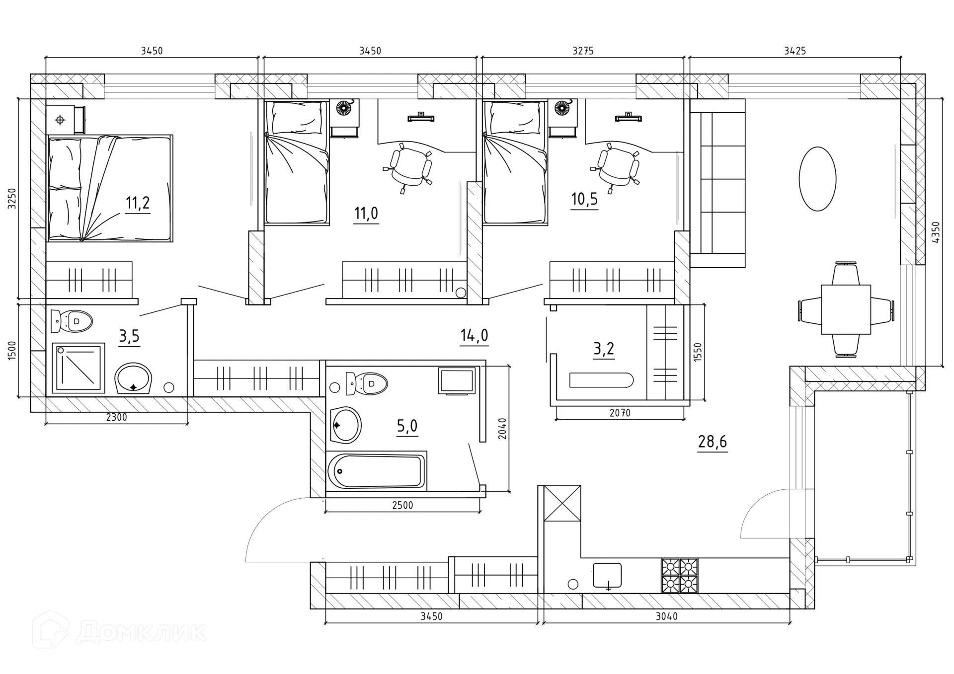 Фото квартиры в ЖК "ЧЕМПИОН ПАРК"