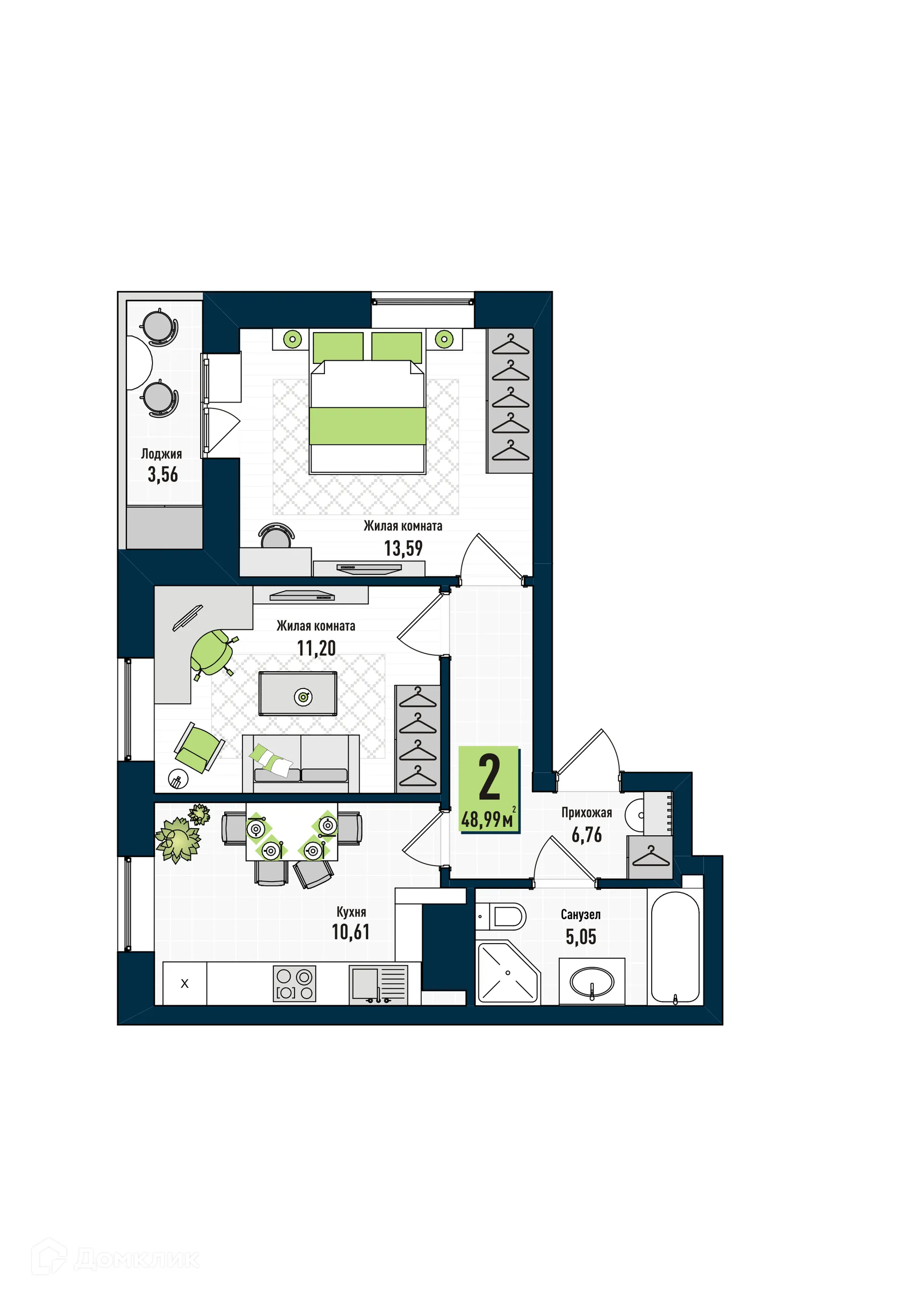 Фото квартиры в ЖК Репинские пруды