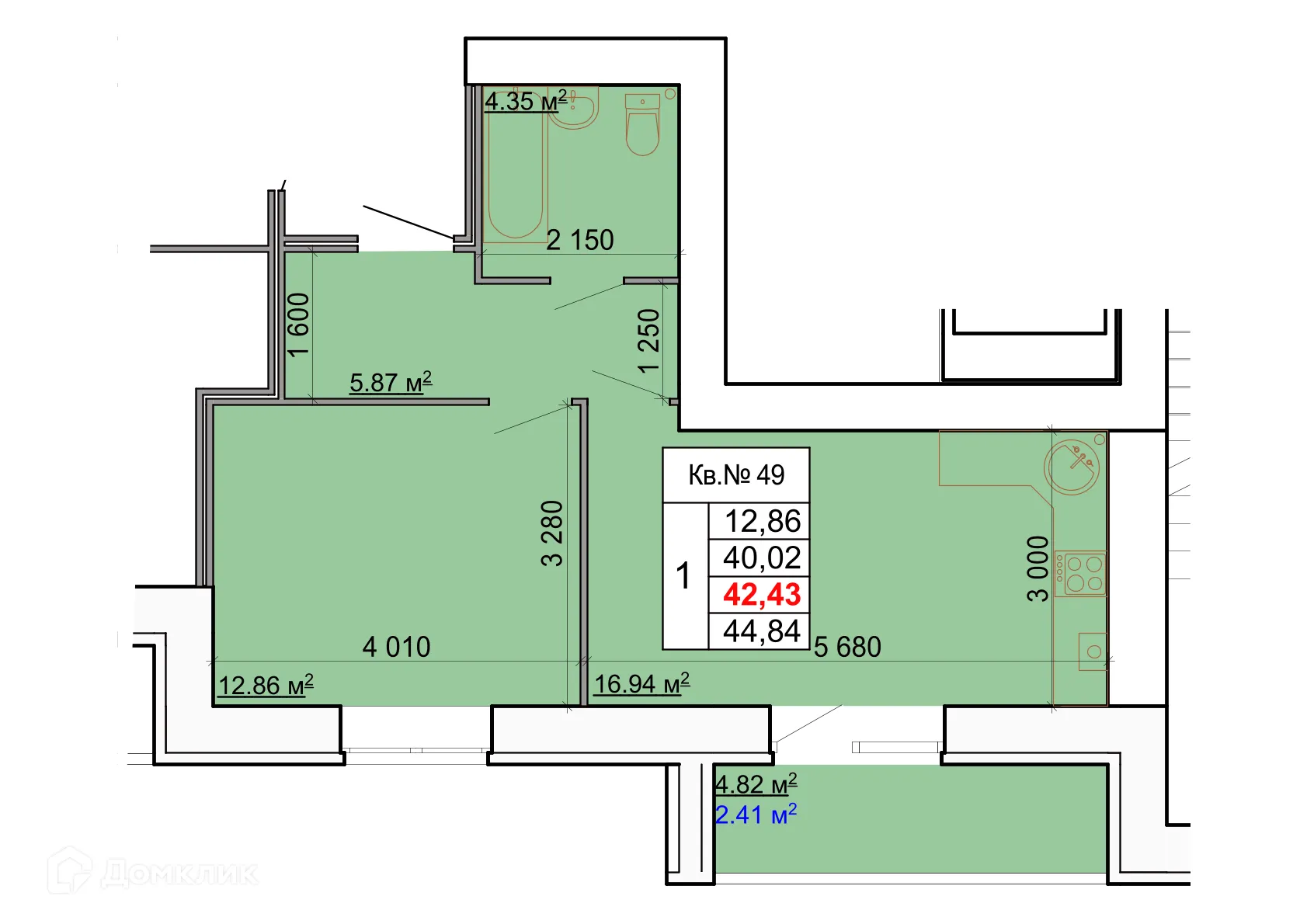 Фото квартиры в ЖК Лесной квартал
