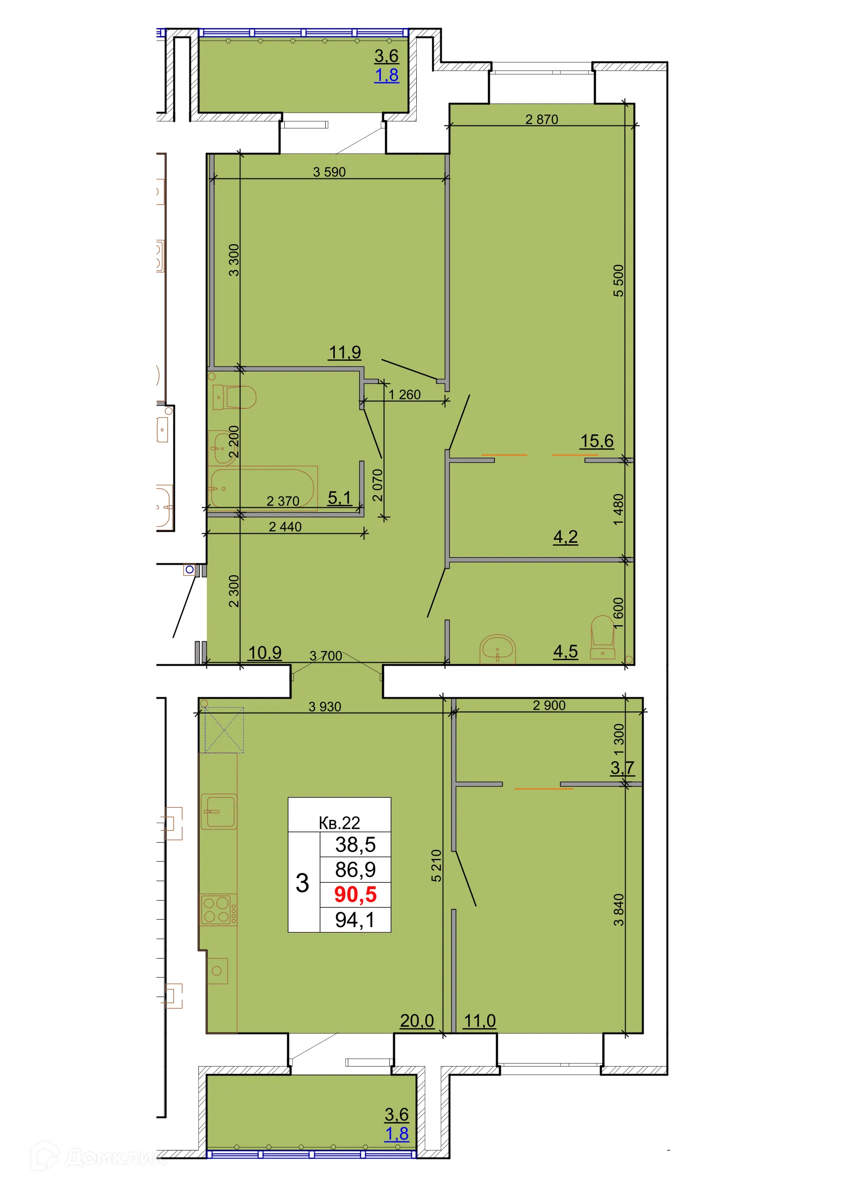 Фото квартиры в ЖК Лесной квартал