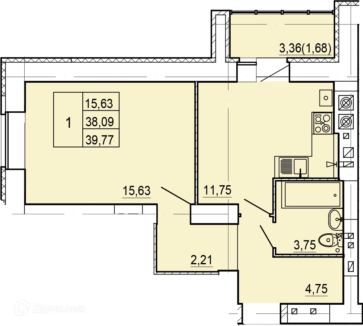 Фото квартиры в ЖК Высотка на Боровой
